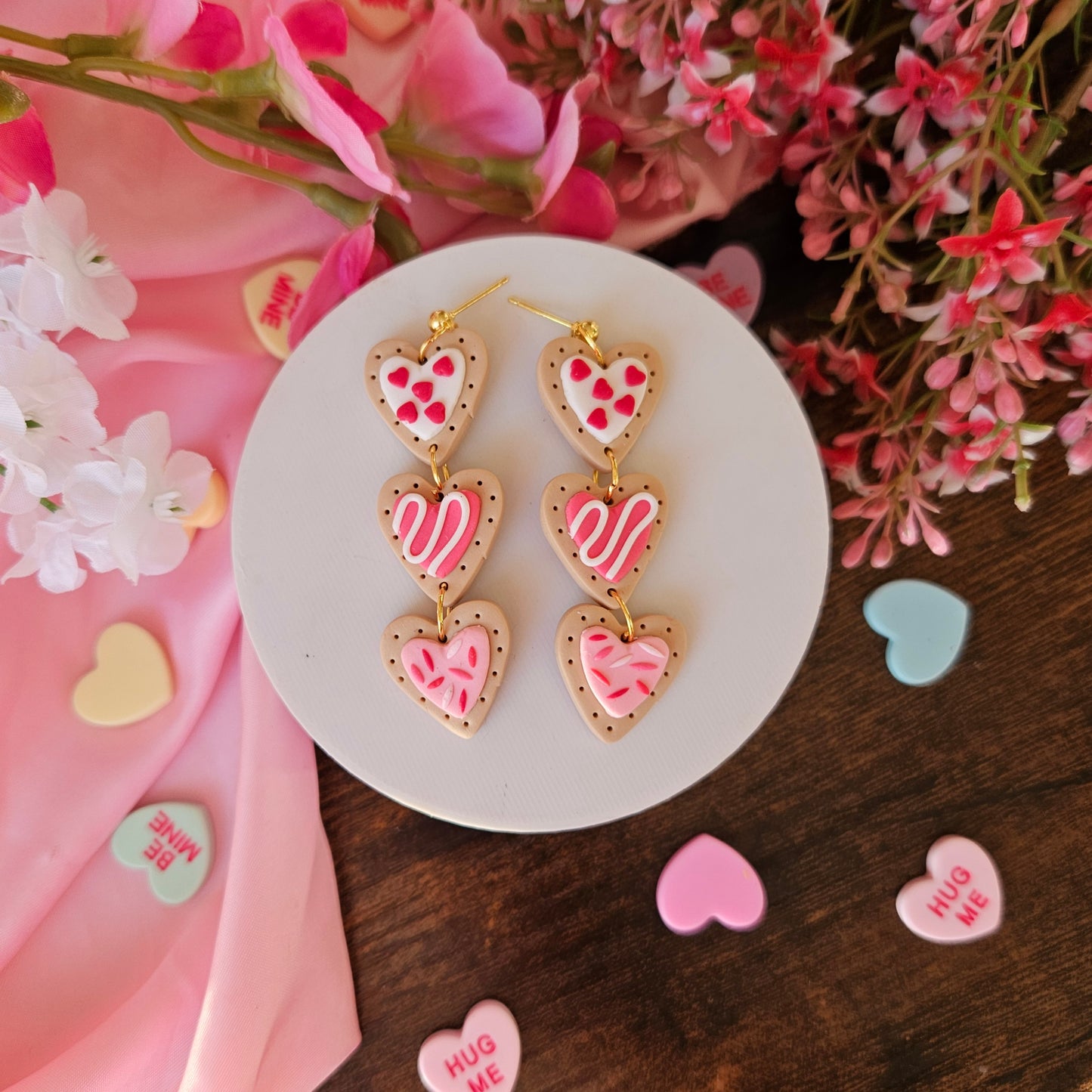 Valentines Cookie hearts trio