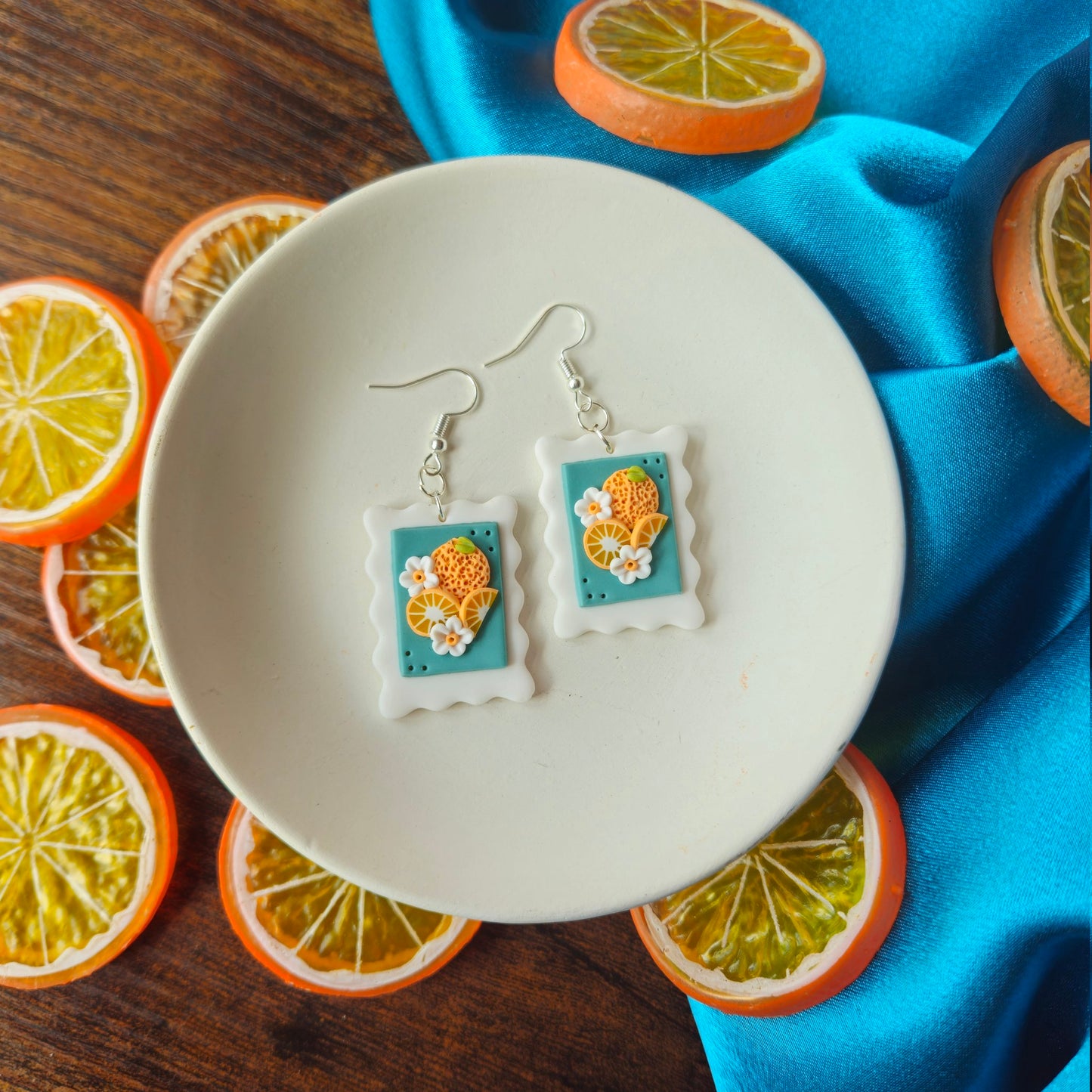 Teal Oranges Stamps