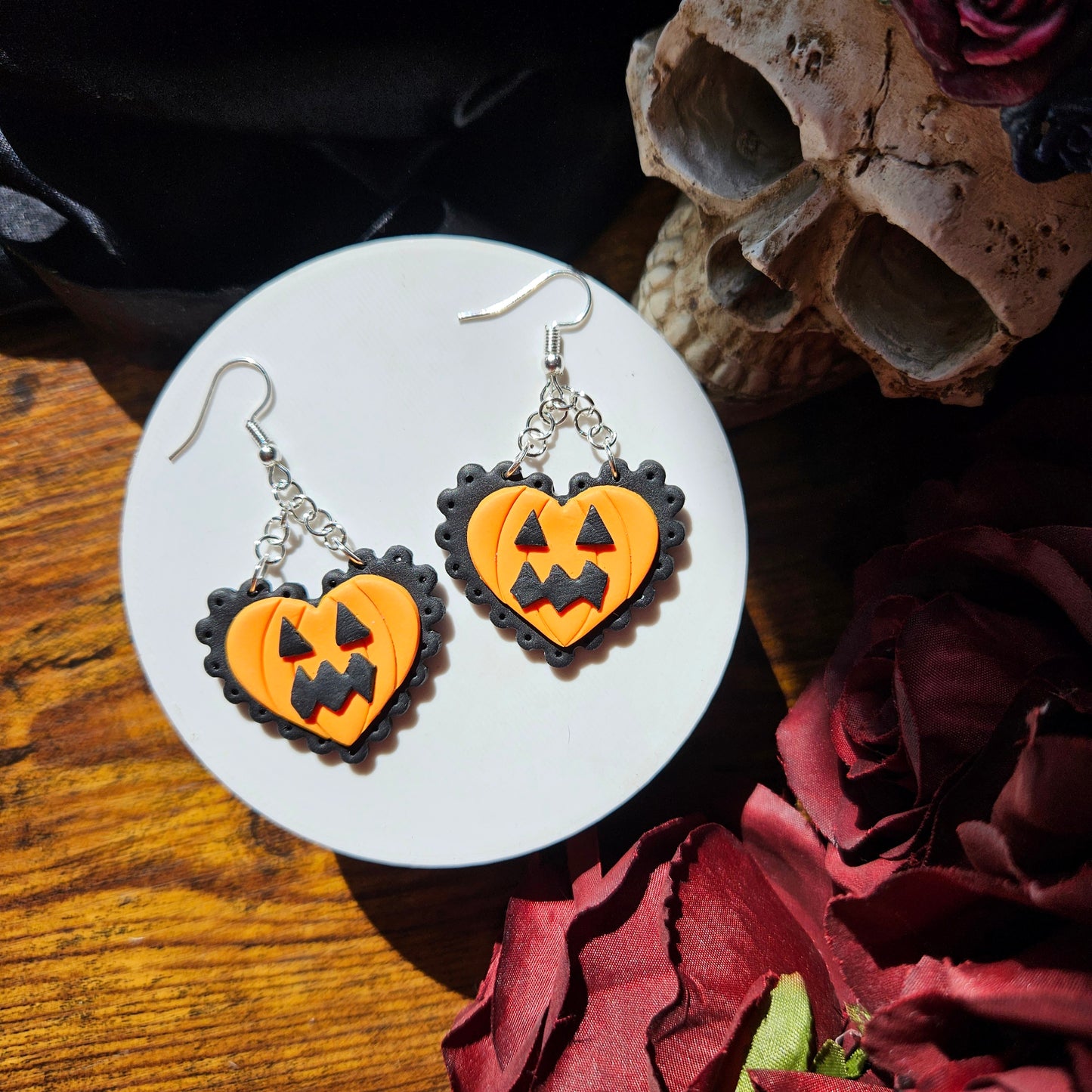 Jack O' Lantern Lace Hearts