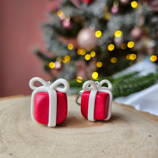 Christmas Present - Sparkly Red & white