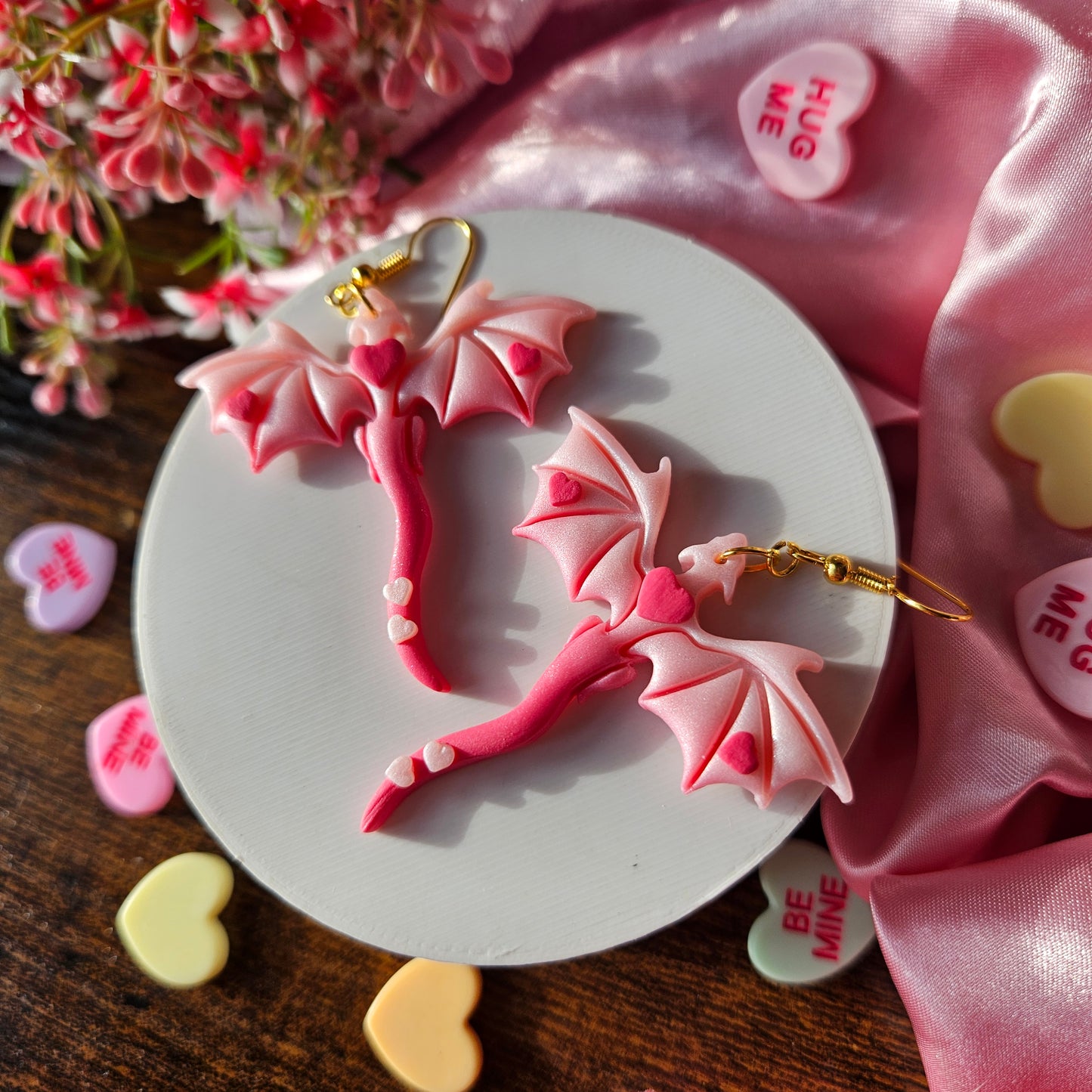 Valentines Heart dragon - light pink ombre