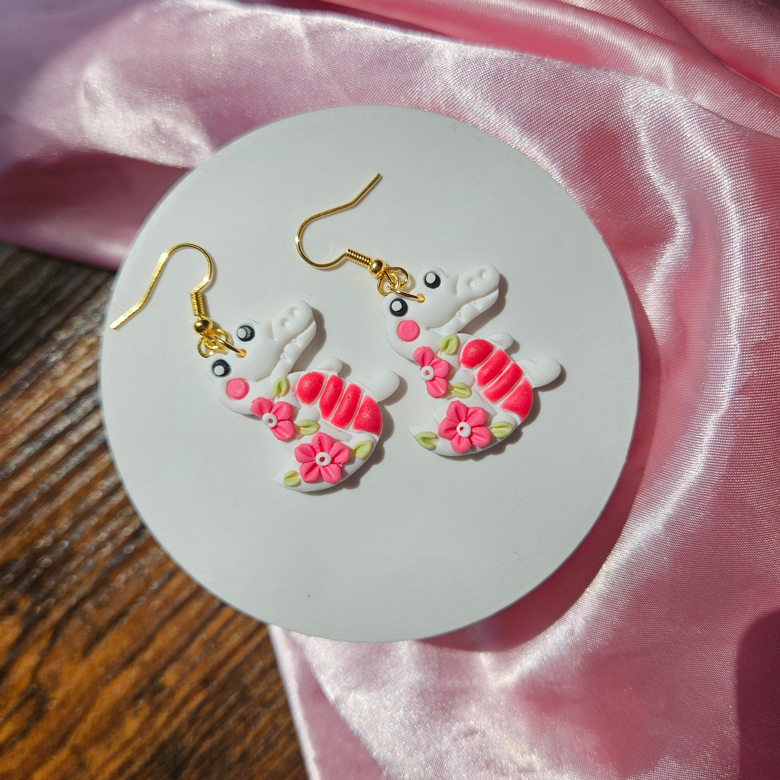 Pink floral Crocodile