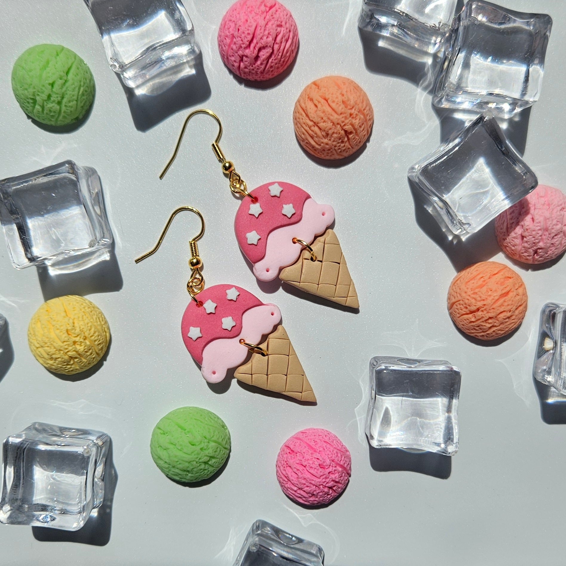 Pink Syrup Stars Ice Cream