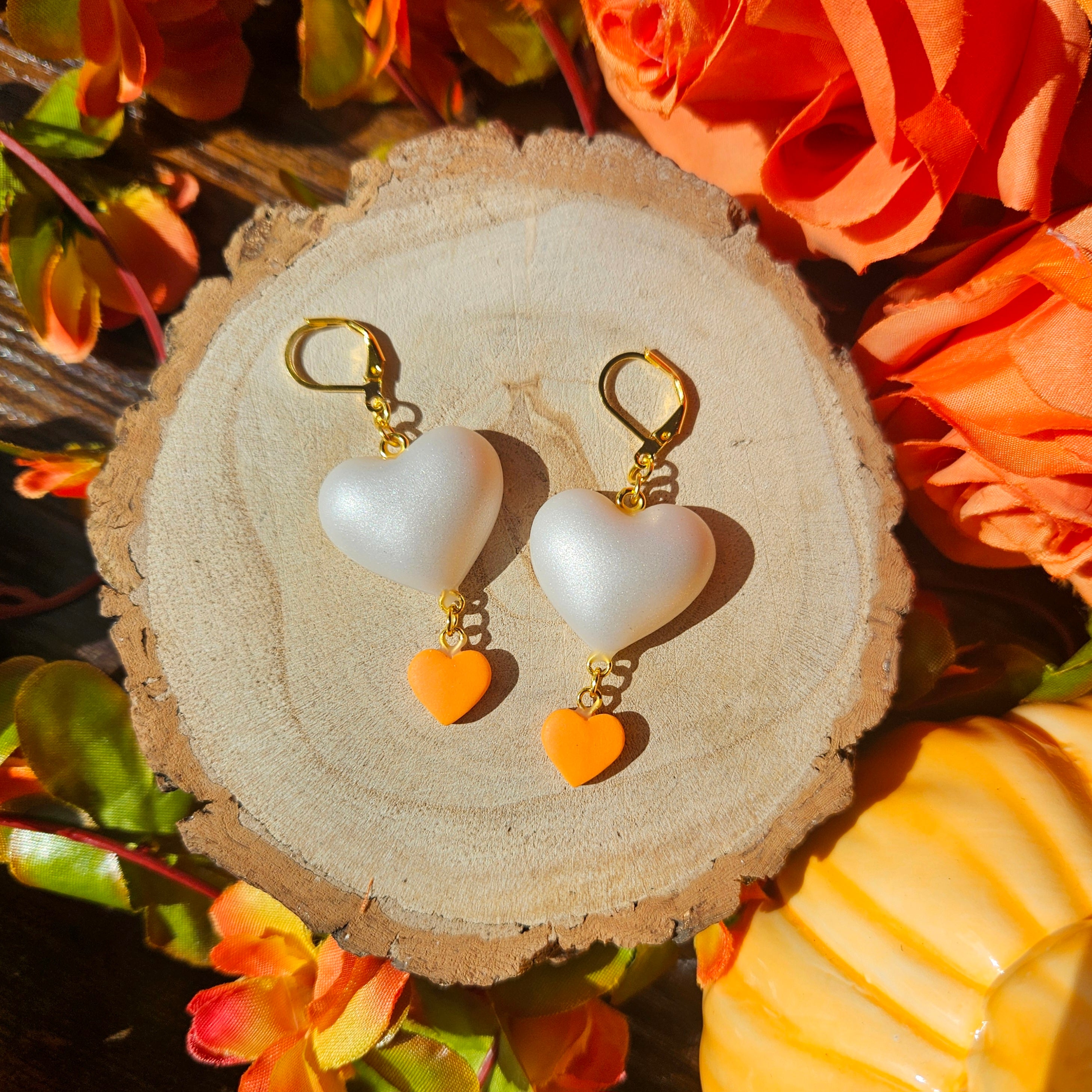 Autumn Sparkly Puffy Heart
