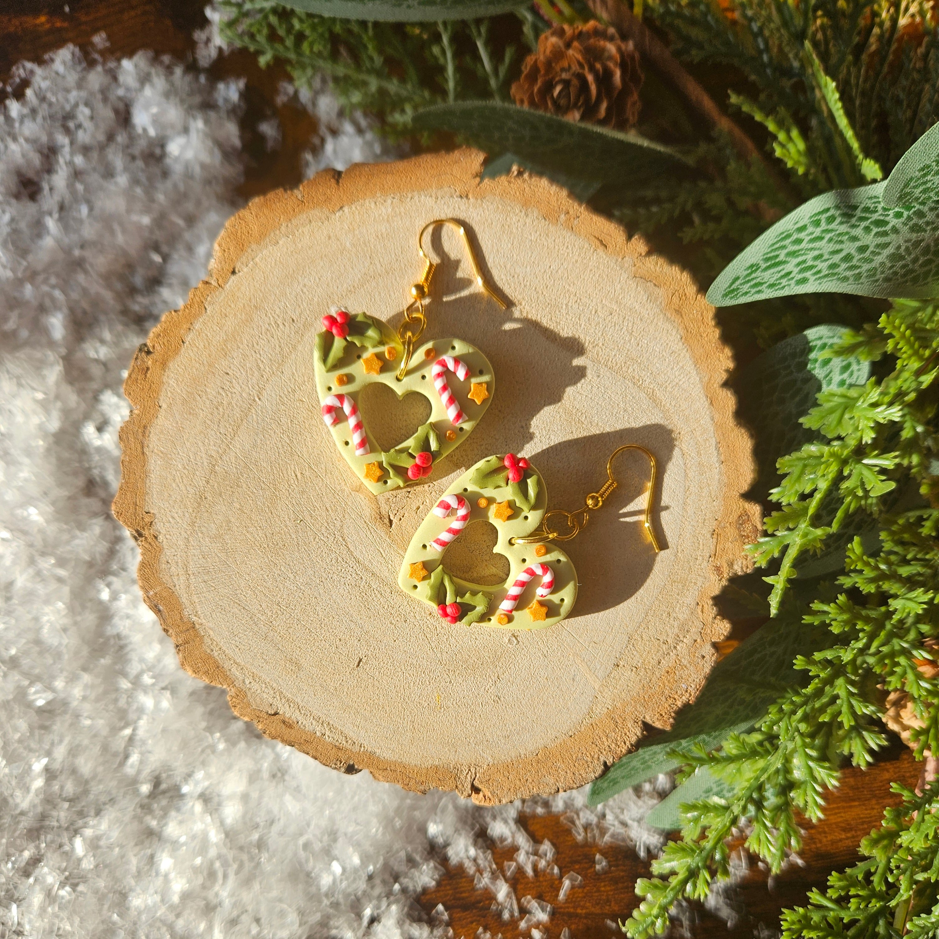 Candy Cane Hearts - Christmas colours