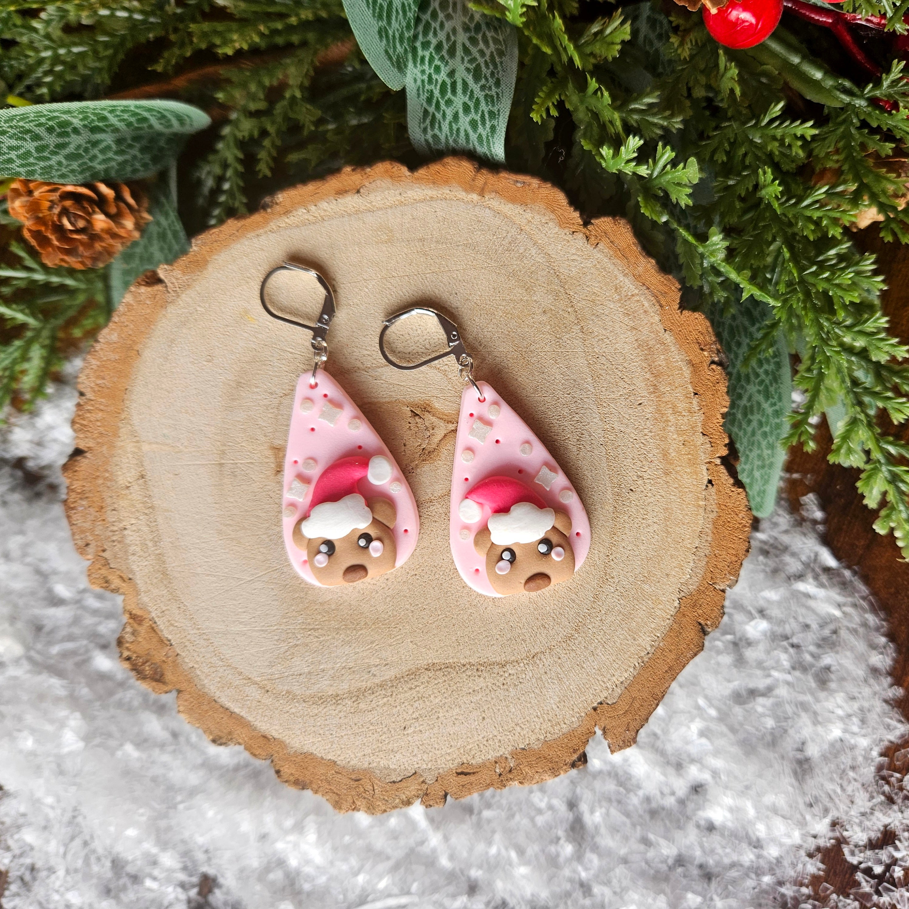 Bears in Pink Santa hats