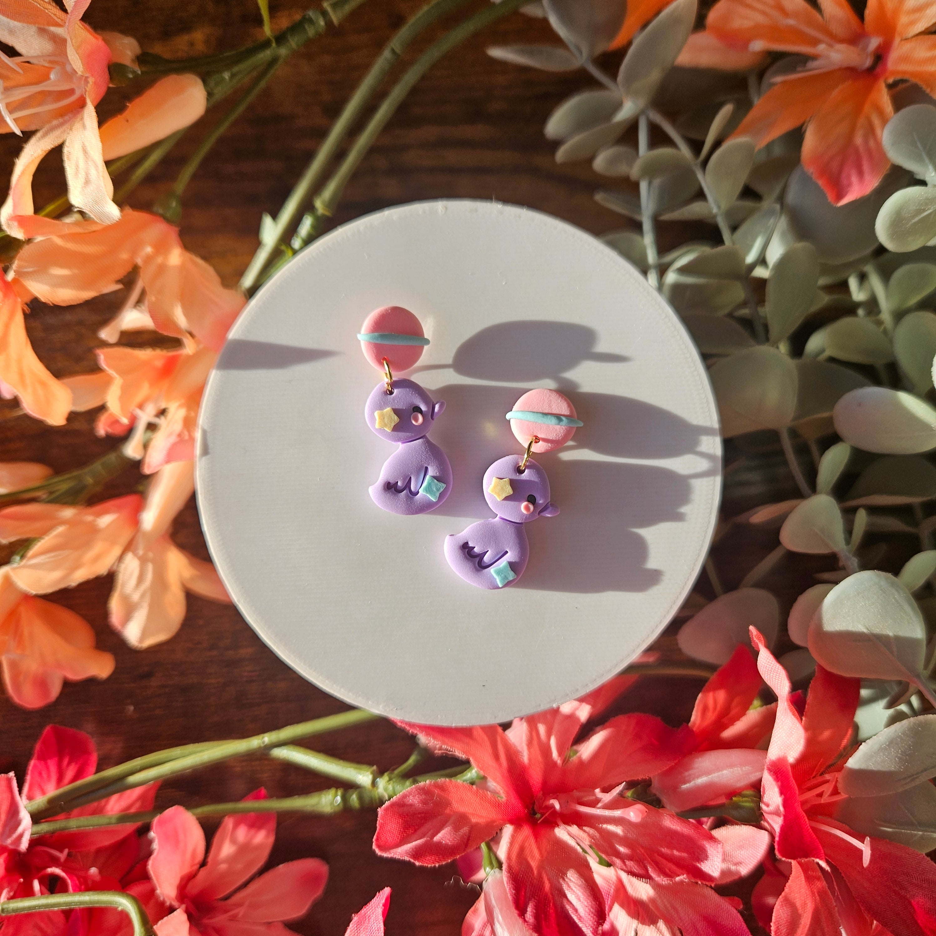 Pastel Galaxy Duck Studs