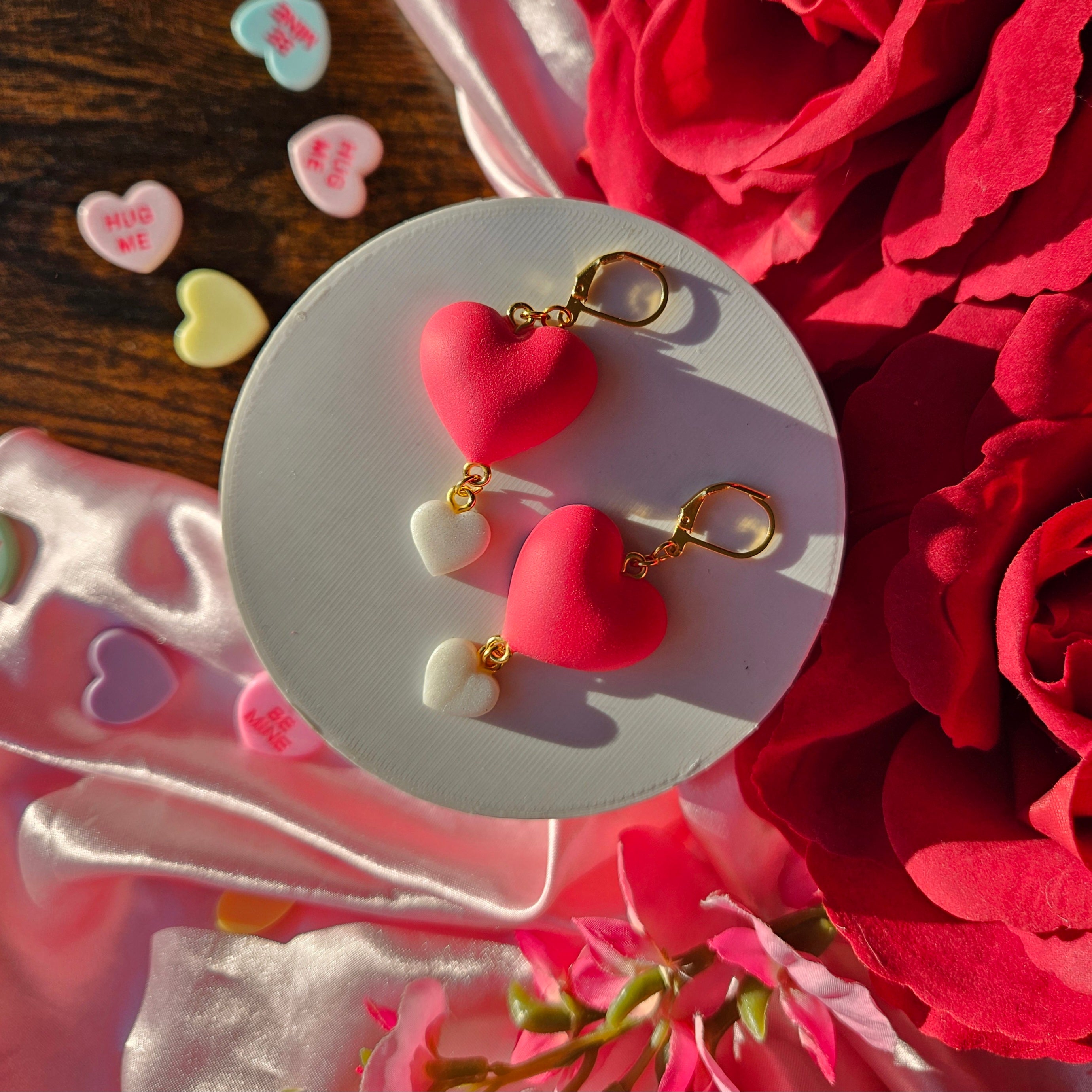 Valentines Red Puffy Hearts