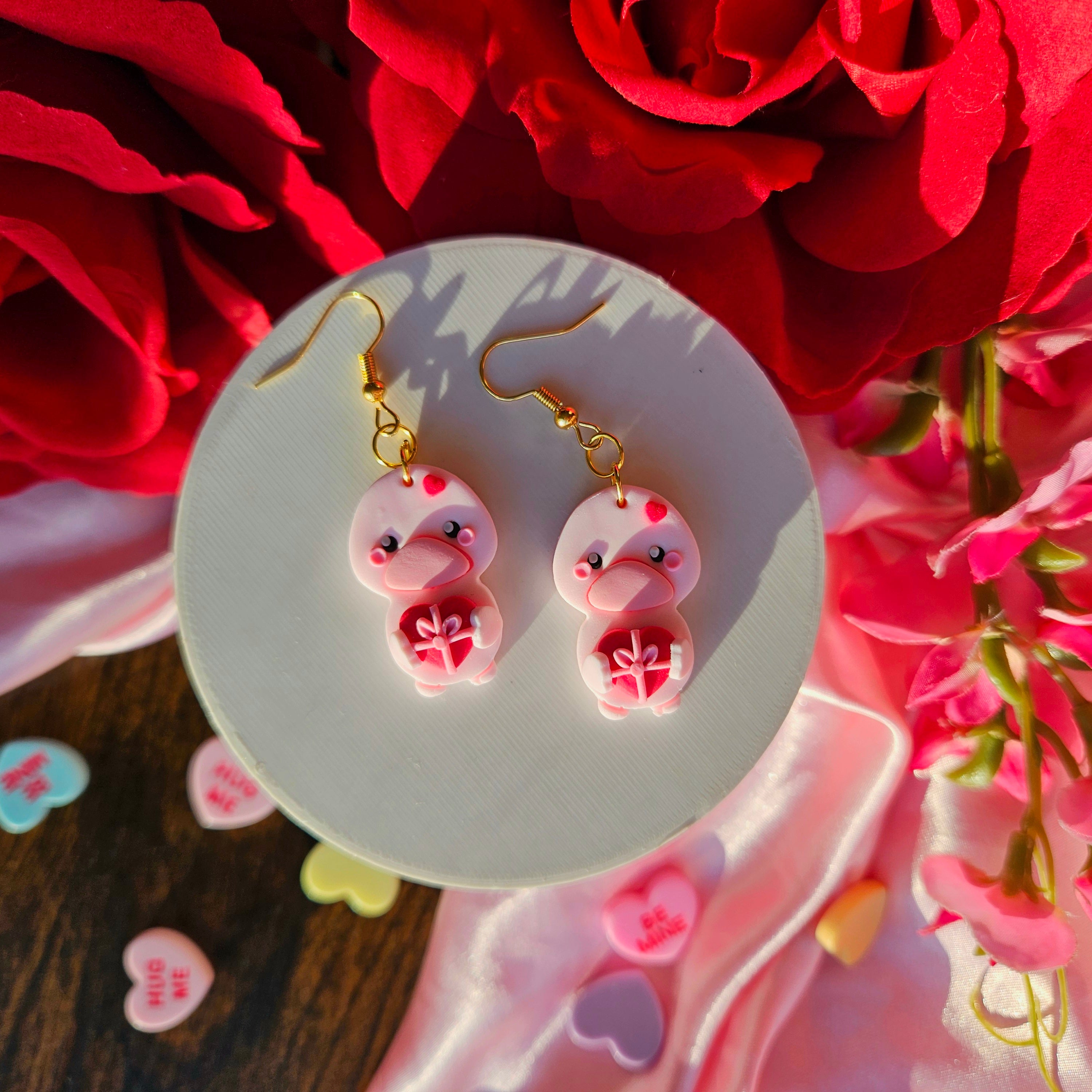 Valentines Ducks Holding Gifts