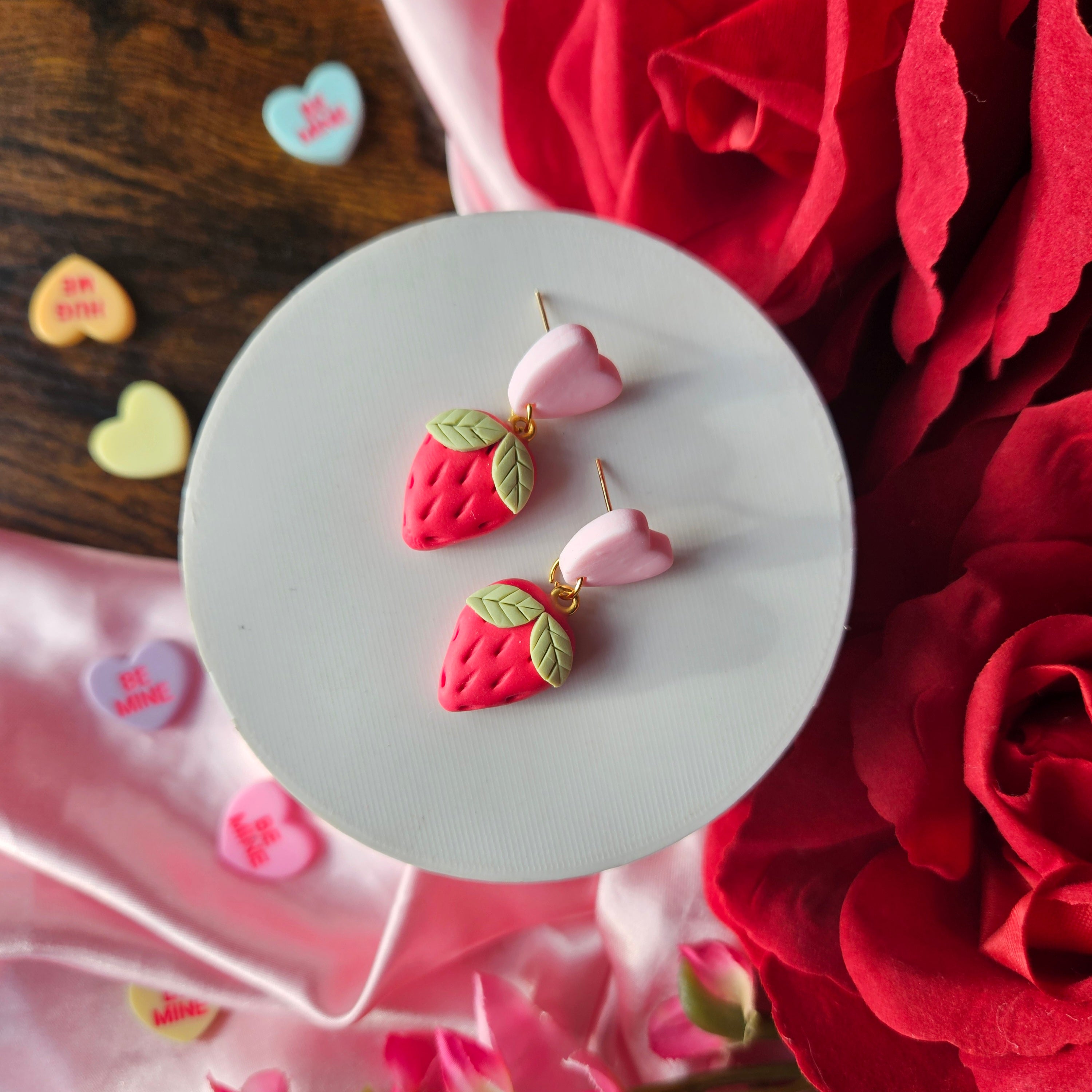 Strawberry Heart Studs