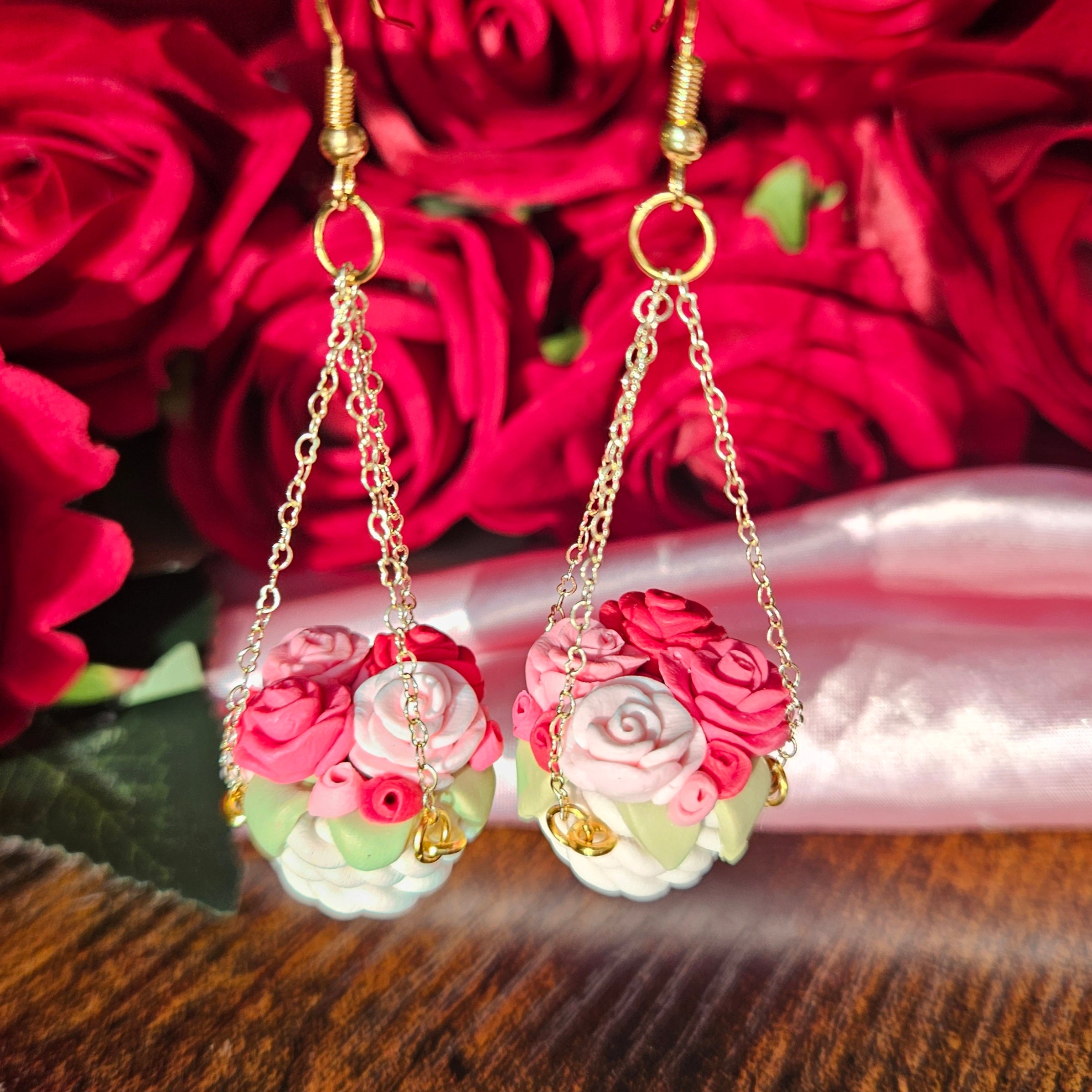 Valentines Rose Hanging Baskets