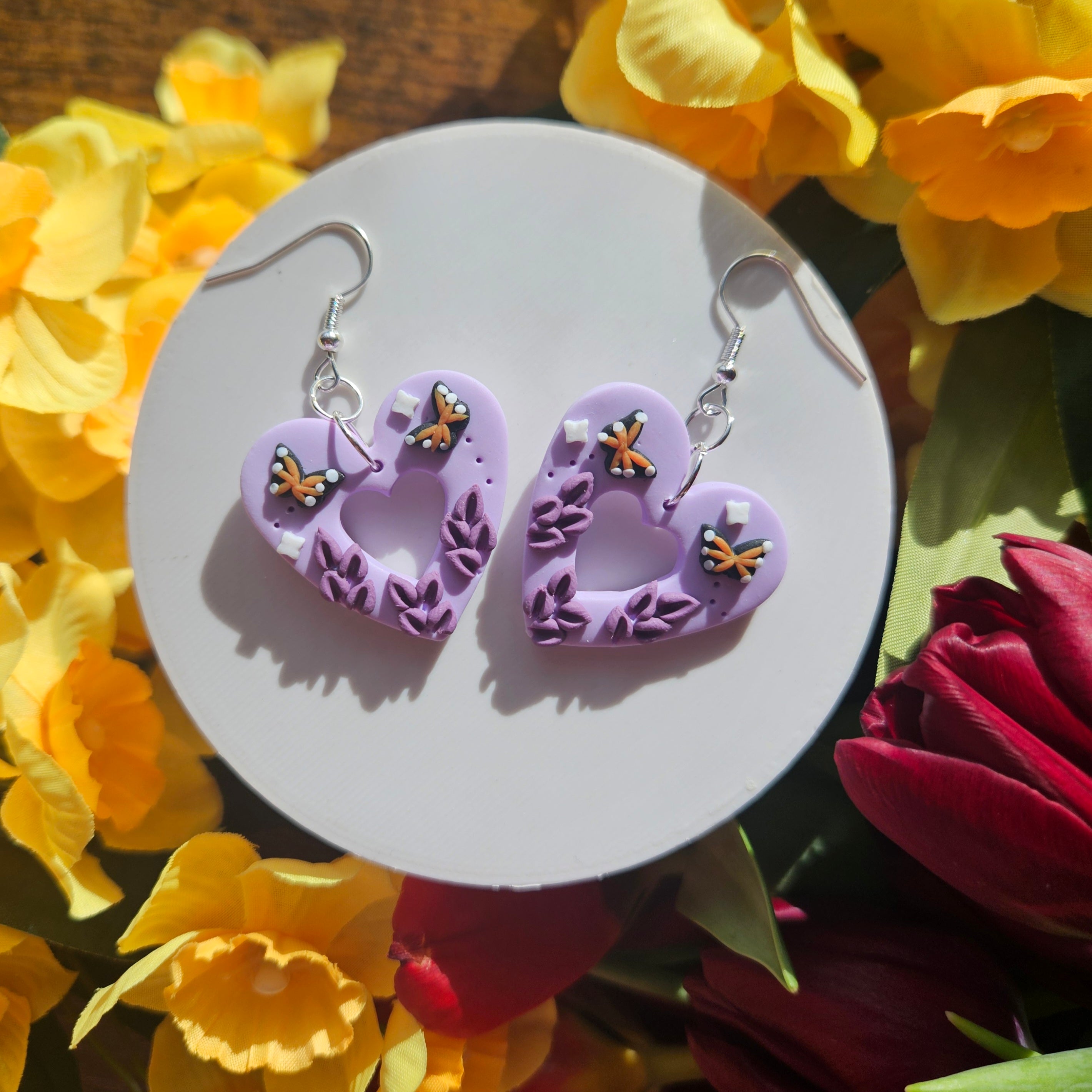 Lavender Butterfly Hearts