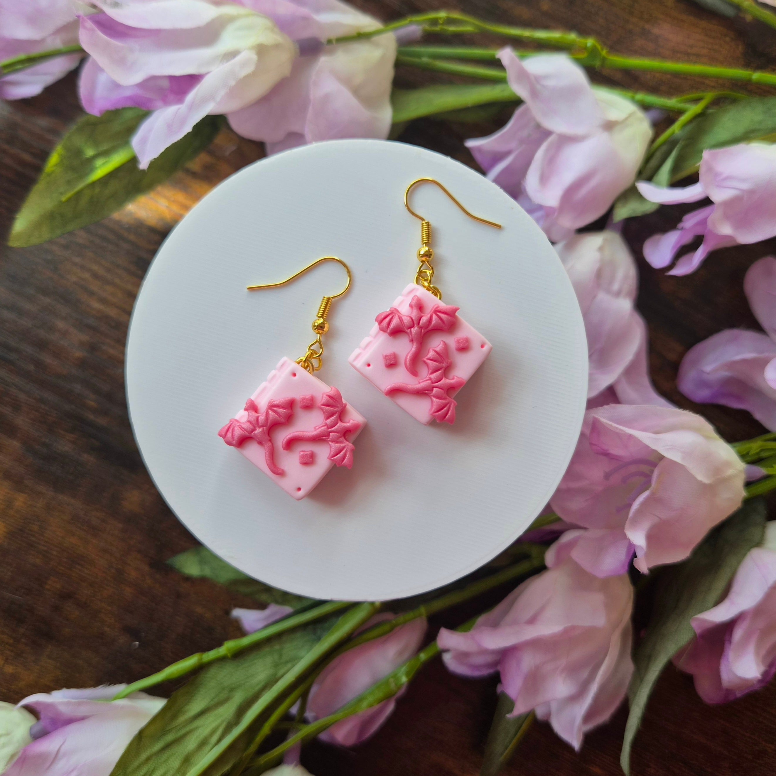 All Pink Dragon Book Dangles