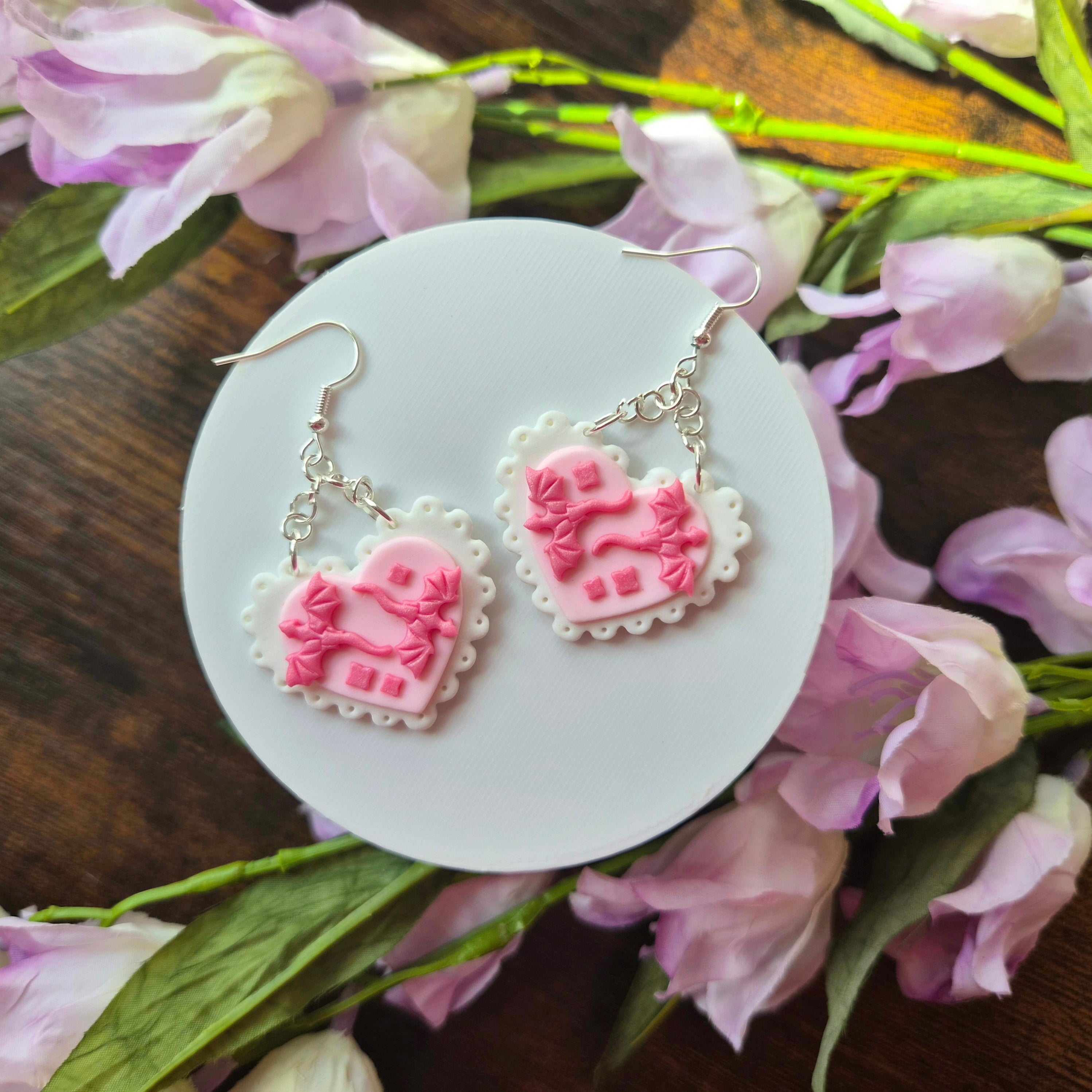 Pink Dragon Lace Hearts
