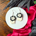 White Cat in Black Flower (Glow in the Dark)