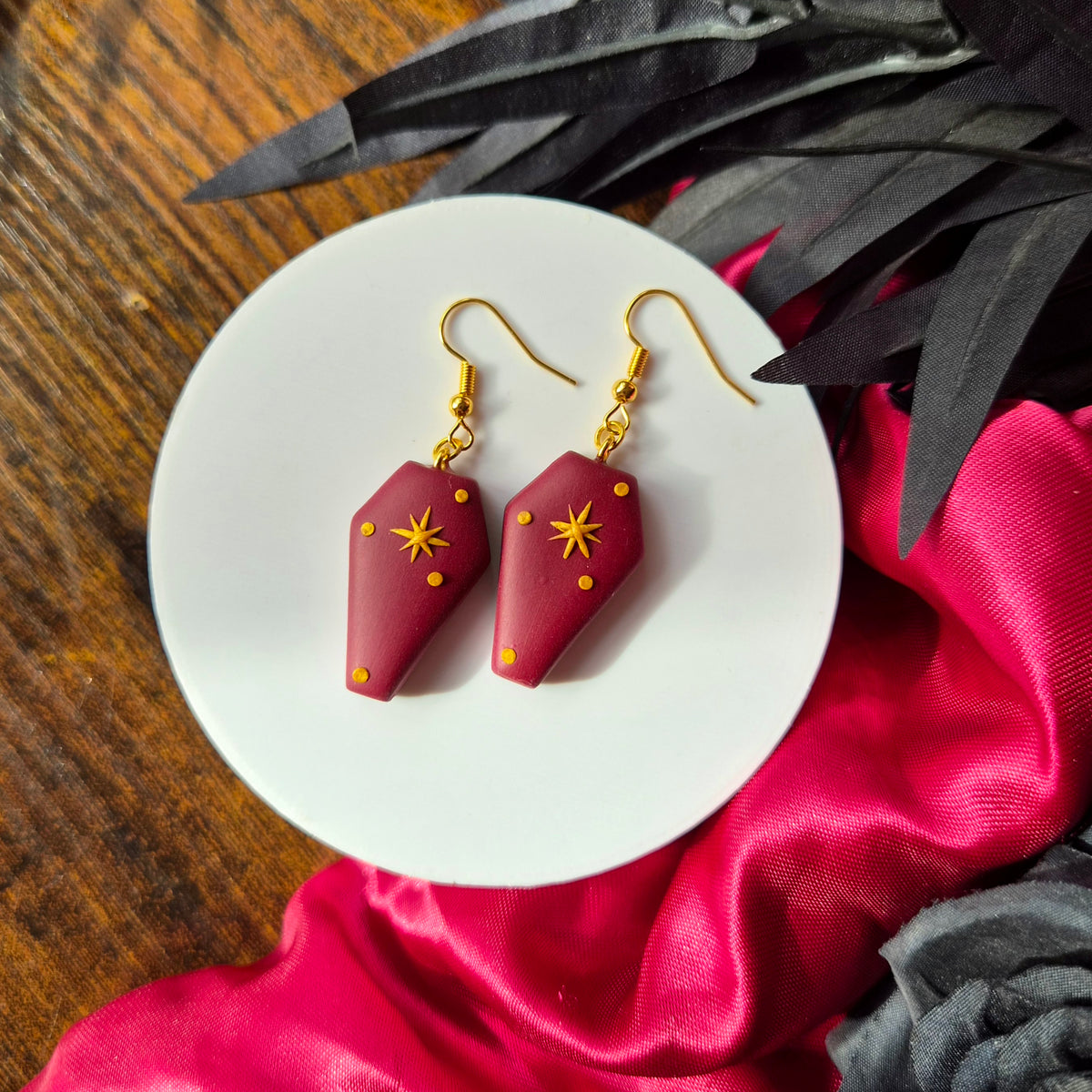 Halloween Maroon Coffins
