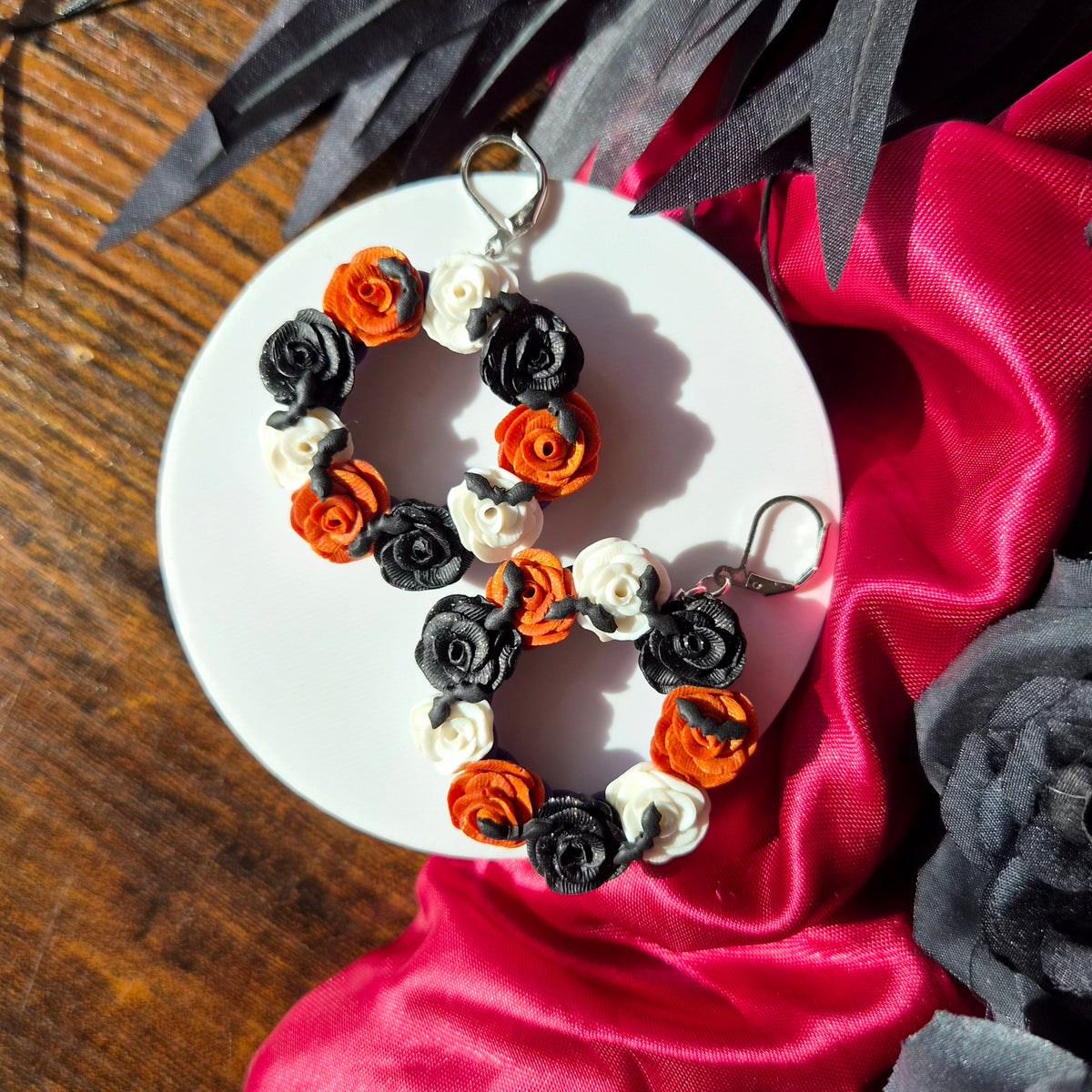 Halloween Sparkly Rose Bat Wreaths
