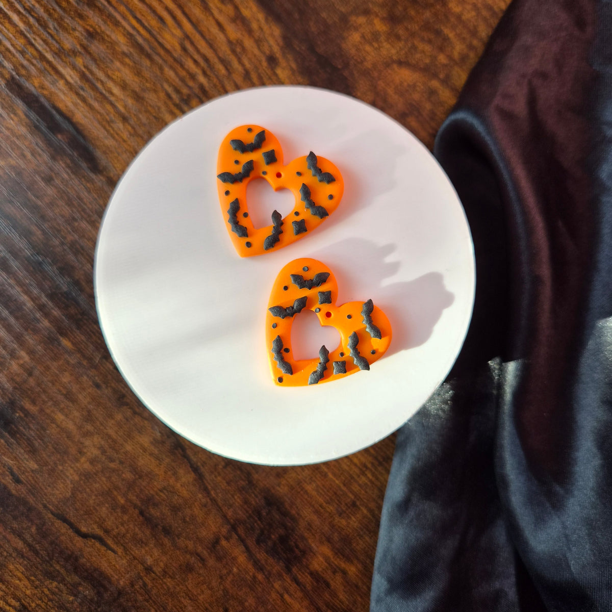 Orange Bat Hearts (OOAK)