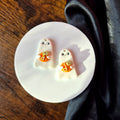 Tall Ghost Holding Pumpkins - Glow in the Dark (OOAK)