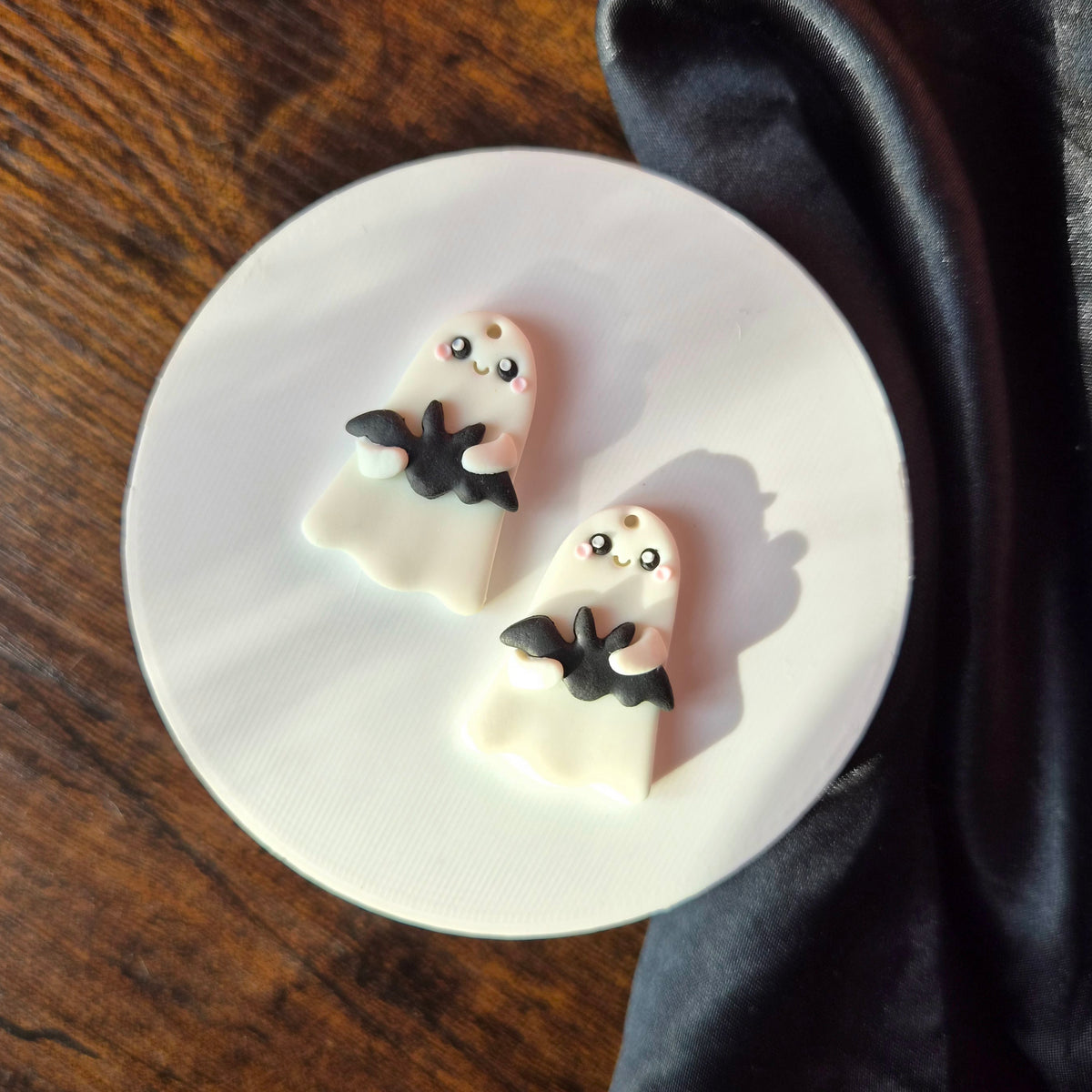 Ghost holding Bats - Glow in the Dark (OOAK)
