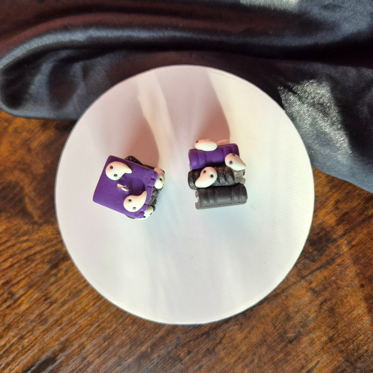 Ghost Book Stack Earrings (OOAK)