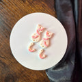 Pink Bat Cat Dangles - Glow in the Dark (OOAK)