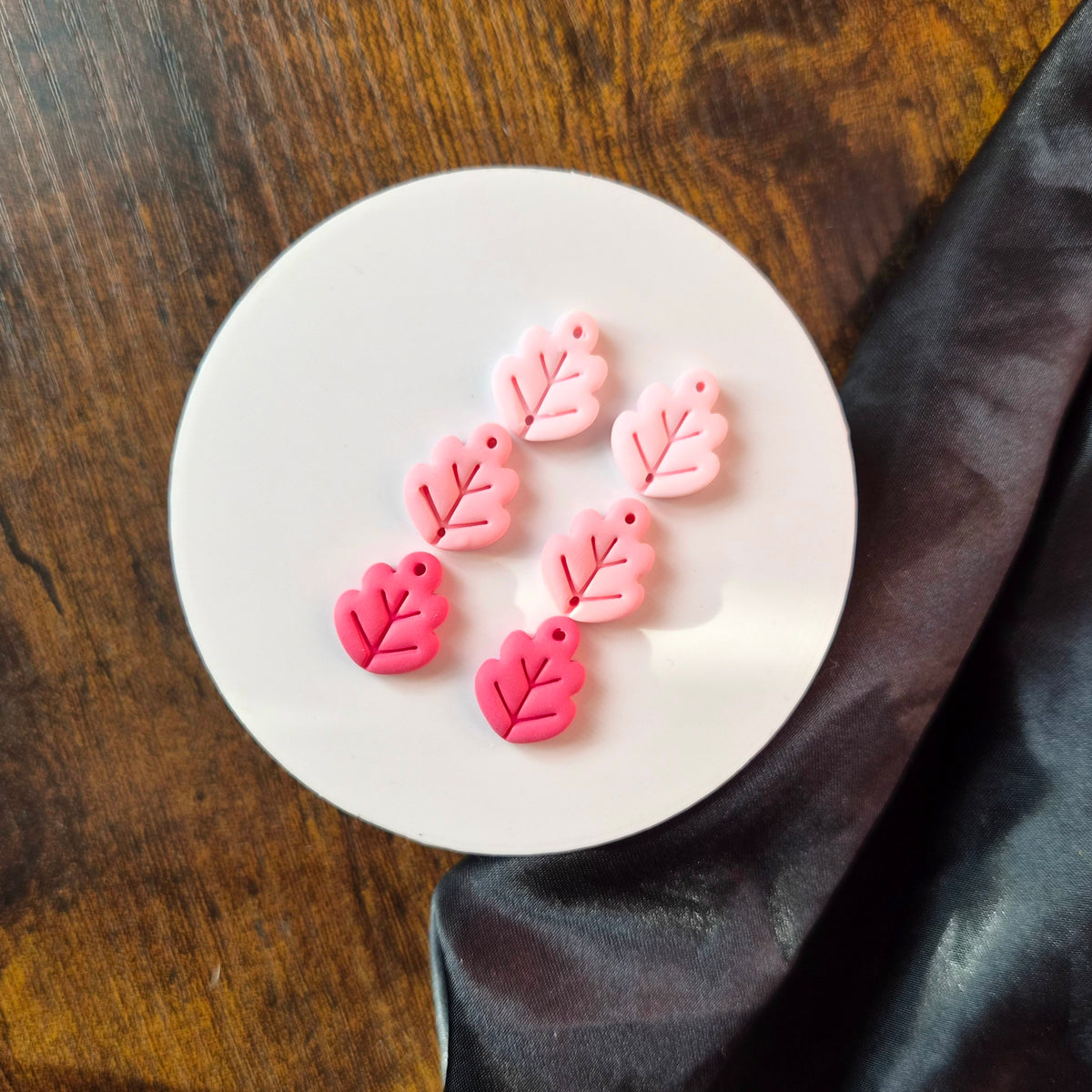 Pink Gradient Leaf Trio (OOAK)