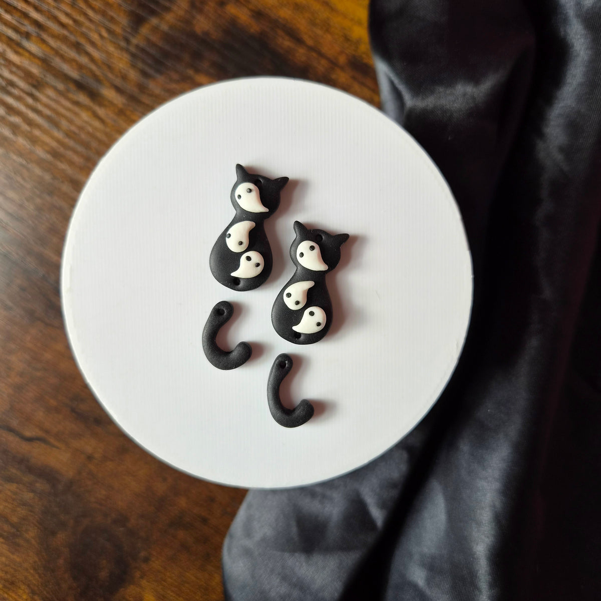 Ghost Cat Dangles (OOAK)