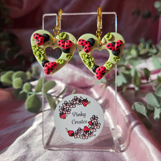 Green ladybug hearts