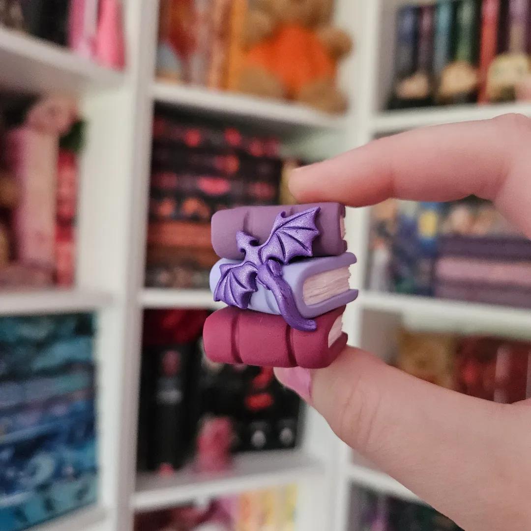 Berry Purple Dragon - Book stack/Photo Holder
