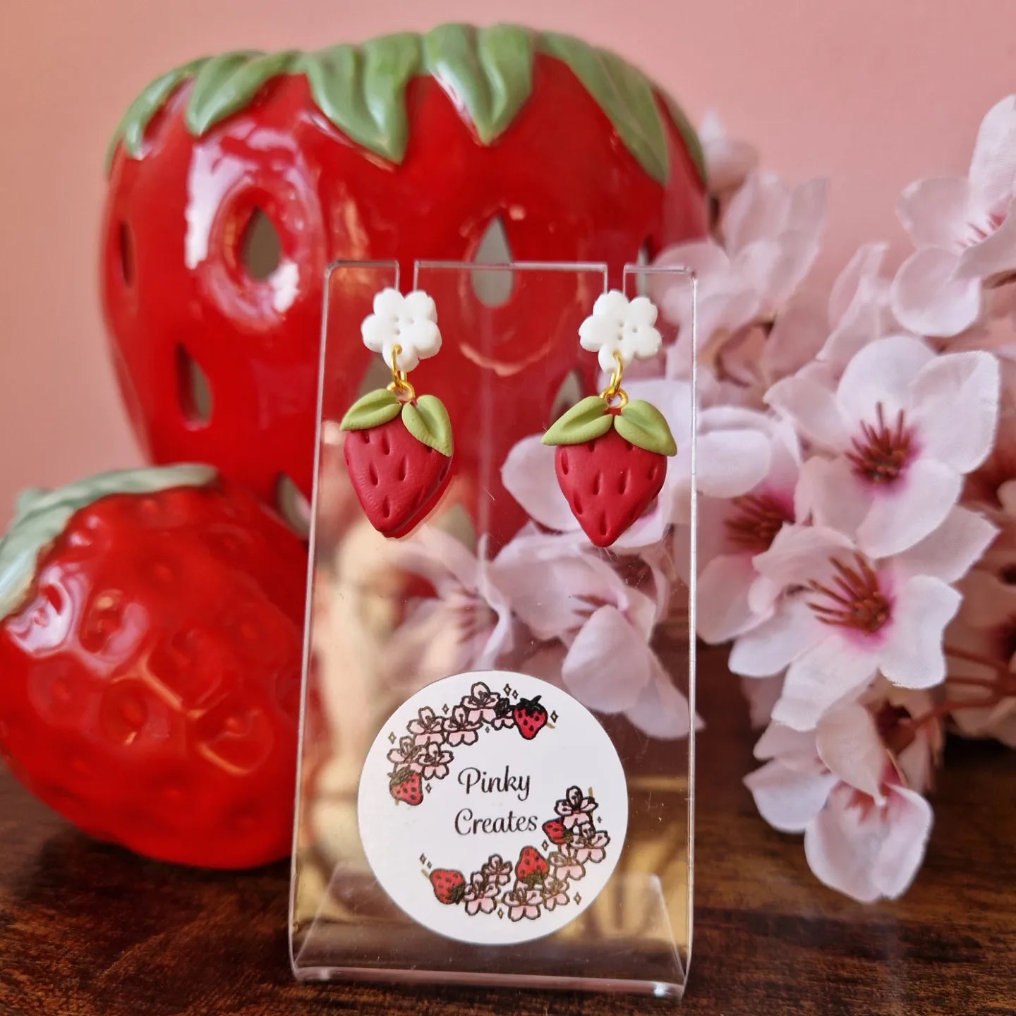 Red Strawberry Sakura stud