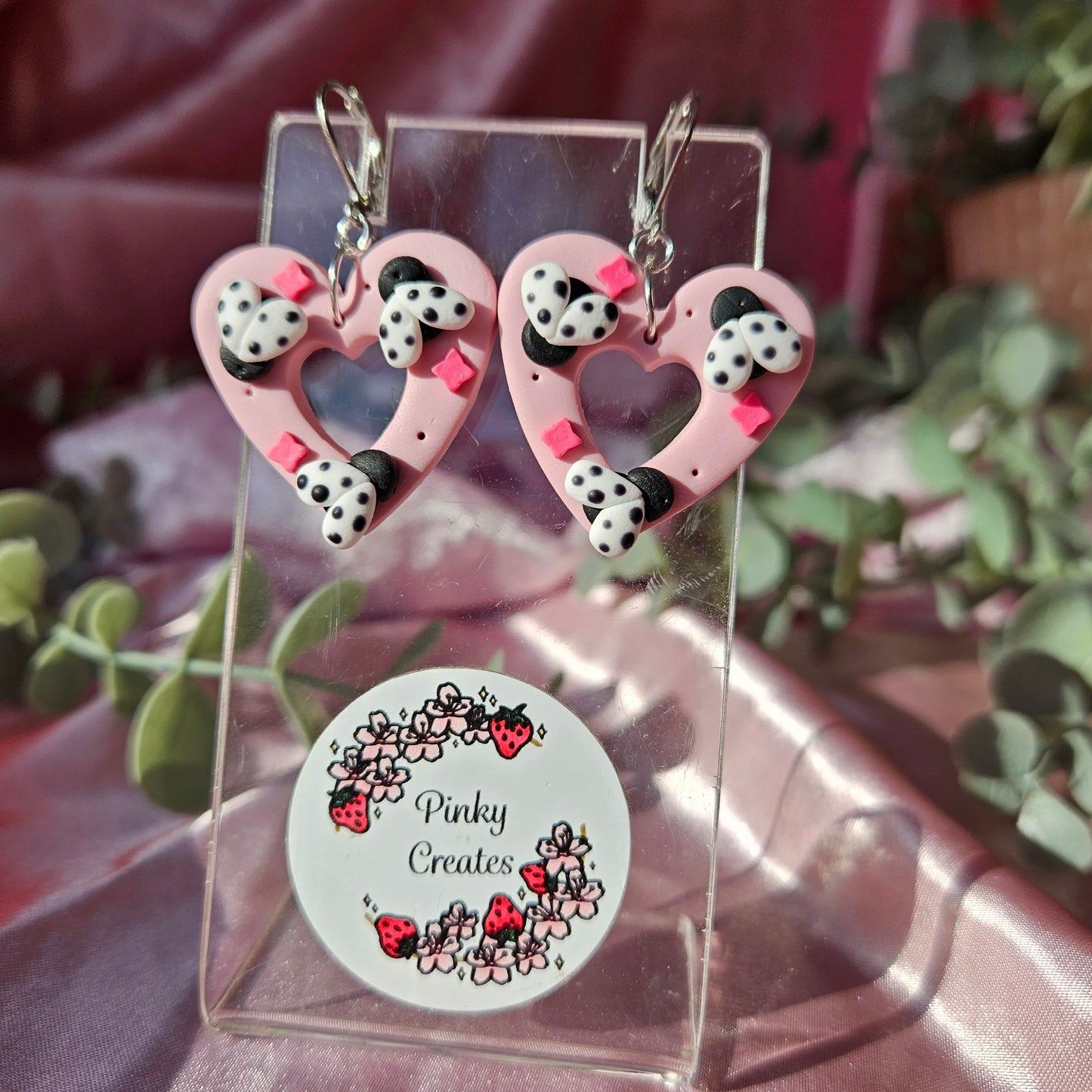 White ladybug hearts